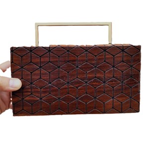 Elegante Bolso de Mano de Madera con Bordado de Mosaico y Cadena, para Bodas, Fiestas, Eventos Nocturnos, Estilo Vintage, Bolso de Moda - Product Image 4
