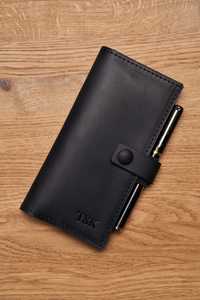 Funda para Chequera de Cuero Liso Grabada con Láser, Fundas para Chequera de Cuero Genuino con 2 Bolsillos, Porta Cheques Impermeable de Fábrica - Product Image 4