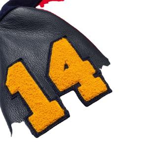 Veste de baseball d'hiver pour hommes de taille plus personnalisée OEM respirant en cuir de peau de vache en fourrure de mouton décontracté col montant patchs de broderie - Product Image 6