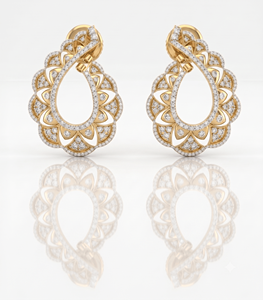 Boucles d'oreilles en spirale infinie avec diamants ronds pour femmes, bijoux de mariage de luxe, diamants naturels et de laboratoire - Product Image 3