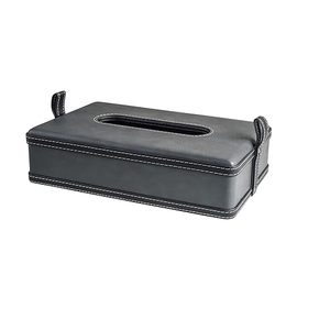 Modern Leather Tissue Box Tissue Box Holder Napkin Box for <b>Bathroom</b> Home Office and Restaurant <b>Light</b> Grey Leather Tissue Box - Product Image 1