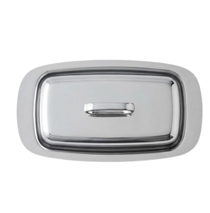 Beurrier en acier inoxydable avec couvercle, forme rectangulaire, design minimaliste, préservation de la fraîcheur, vaisselle de cuisine - Product Image 2