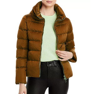 Veste matelassée personnalisée pour femmes grandes tailles, fermeture éclair intégrale, thermique, imperméable, 100% polyester nylon, design à capuche pour l'hiver - Product Image 1
