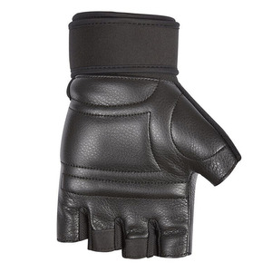 <b>Half</b> Finger Fitness Gloves Leather Mesh Breathable Non <b>Slip</b> Adjustable Wrist Strap Gym Weight Lifting Training Gloves Unisex - Product Image 2