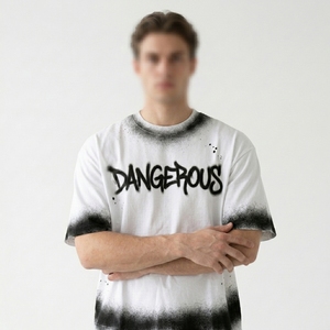 Premium Quality Men's Vintage <b>Spray</b> Print Tee Durable Stitching Summer Active Wear Supplier Factory Export Price - Product Image 5