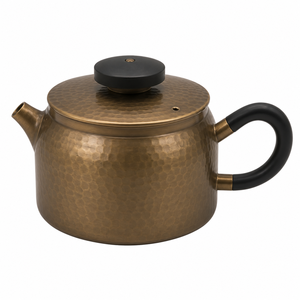 New Style Metal Tea <b>Kettle</b> With Lid And Handle Black Matte Finish Leaf Pattern Design Handmade Tea Pot On Sale - Product Image 5