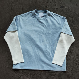 T-shirt à manches longues pour femme de haute qualité, sur mesure, OEM, taille plus, 100% coton, t-shirt à manches longues unisexe pour homme, blanc - Product Image 1