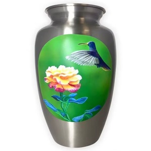 Ready to Ship Customized Yellow Color Finished Aluminum Home Decoration Funeral Cremation Urn for Human Ashes - Product Image 3