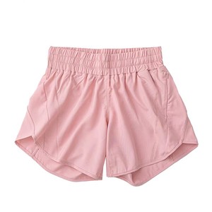 Shorts de sport vert taille haute pour femme, séchage rapide, tricoté, taille élastique, couleur unie, coupe classique, vêtements de sport, logo personnalisé, OEM, vente en gros - Product Image 4