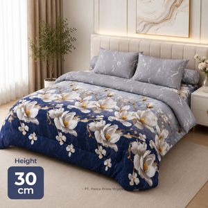 High Quality <b>Queen</b> <b>Size</b> Floral Bed Cover Set with Flat Sheet 160x200cm Soft Printed <b>Bedding</b> Set for Home Hotel - Product Image 3
