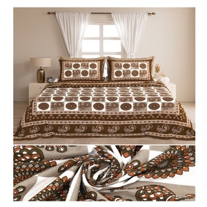 Ensemble de 3 pièces vintage Manthan imprimé à la main au bloc, motif floral, 100 % coton, fait main, personnalisable, style bohème indien, pour la décoration intérieure, toutes saisons, résistant à la décoloration - Product Image 1