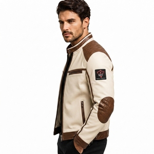 Men Leather <b>Jacket</b> Classic Genuine Leather Outerwear Comfortable Inner Lining Durable Design For Casual Wear Travel Outdoor - Product Image 5