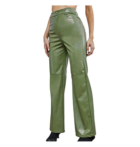 Nouvelle Arrivée - Pantalon Décontracté en Cuir Respirant Style Streetwear Taille Haute Élastique et Devant Plat pour l'Hiver - Vente Flash - Product Image 5