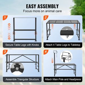 Altezza regolabile 47x23 pollici metallo mungitura del bestiame supporto di taglio per le pecore di capra 500 libbre peso di carico attrezzature per l'allevamento - Product Image 5