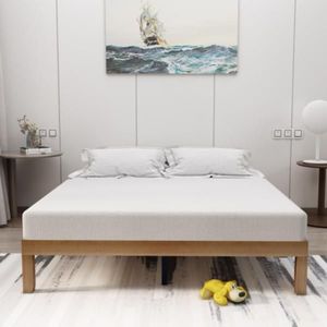 Queen Size Wood Platform Bed Frame Strong Slat Support Easy Assembly No Box Spring Needed - Product Image 1