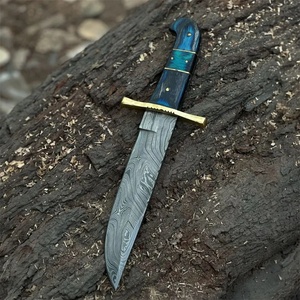 Cuchillo Bowie de Acero de Damasco Personalizado con Mango de Madera Pakka, Cuchillo de Supervivencia Multifuncional para Camping, Garantía de 3 Años - Product Image 4