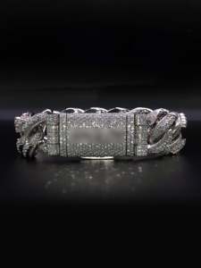Pulsera de eslabones cubanos de 20 mm con diamantes cultivados en laboratorio VS-SI, con punteros elevados, pesada, de plata de ley 925 maciza de 14K, chapada en rodio, estilo Hip Hop - Product Image 3