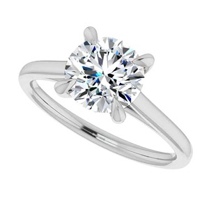 Classic Round Brillant Cut Moissanite Engagement <b>Ring</b> in 925 Sterling <b>Silver</b> Minimalist <b>Solitaire</b> <b>Ring</b> - Product Image 4