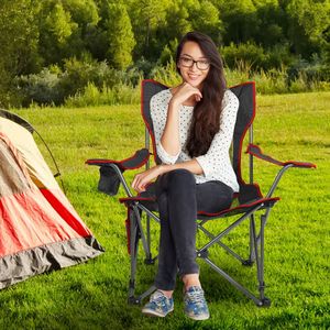 Sedia da Campeggio Pieghevole in Acciaio Resistente con Capacità di Carico 330 LBS, Schienale Reclinabile e Portabicchieri per Uso in Spiaggia - Product Image 3