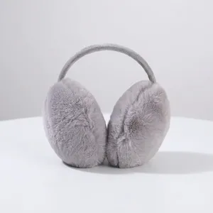 Orejeras de Felpa Sintética Gris Sólido, Cálidas para Invierno, Estilo Diadema Suave, Cubre Orejas - Product Image 6
