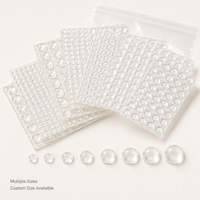 Coussinets de protection transparents en PVC demi-rond pour porte vitrée, autocollants, absorbant les chocs, 10x3mm