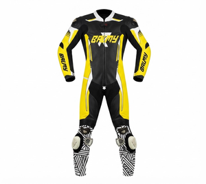 Combinaison de moto en cuir sur mesure de qualité supérieure MotoCP Racing 1 pièce, équipement de conduite avec bosse niveau 2 CE, fabriquée sur mesure - Product Image 1
