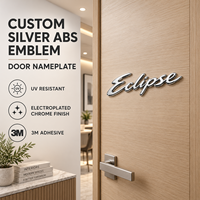 Plaque signalétique personnalisée en ABS chromé 3D gaufré pour porte de bâtiment commercial, finition brillante, avec logo de marque pour signalétique publique