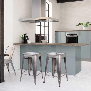 24 Inch Backless Counter <b>Stool</b> Set PU <b>Leather</b> Seat Adjustable Commercial Use Modern Design Industrial <b>Bar</b> <b>Stool</b> Durable Steel - Product Image 2