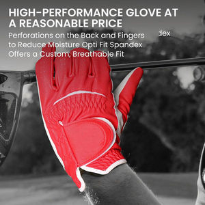 Gants de golf en cuir de qualité supérieure Highland, lot de 2, pour gaucher, avec marqueur de balle, adhérence supérieure, prix abordable, OEM - Product Image 4