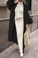 Cardigan en tricot boutonné pour femme, doux, personnalisable, élégant, chaud, décontracté, à manches longues, coupe ample, 100% coton, respirant, hiver