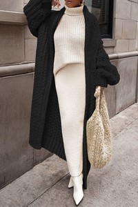 Cardigan en tricot boutonné pour femme, élégant, chaud, décontracté, à manches longues, coupe ample, confortable, vêtement d'hiver tendance - Product Image 6