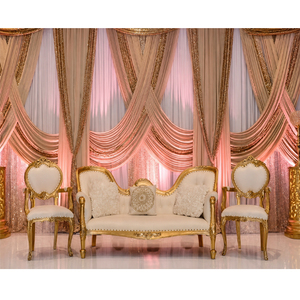 Luxuries Wedding Style White <b>Gold</b> <b>Sofa</b> Set Newly Design Marriage Stage <b>Sofa</b> Set Luxury Style Wedding Stage <b>Sofa</b> Set Factory - Product Image 1