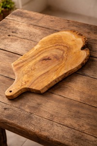 Tabla de Cortar Redonda de Madera de Olivo Ecológica con Asa para Preparación de Alimentos - Product Image 5