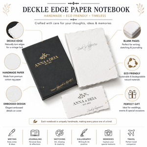 Handmade Deckle Edge Paper Notebook Recycled Journal Vintage Writing <b>Diary</b> Cotton Rag Sketchbook <b>Custom</b> Gift Notebook - Product Image 6