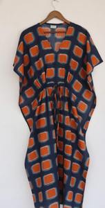 Vestido Maxi Kaftan Tradicional Teñido a Mano, Ecológico, de Algodón Lavable y Transpirable, con Cuello en V, Estilo Bohemio con Cordón Ajustable para Mujer - Product Image 5