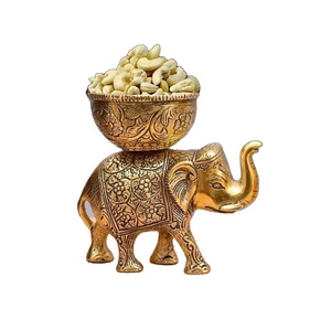 ชามรูปช้างทำจากทองเหลืองโบราณหม้อดีไซน์พื้นเมืองสำหรับตกแต่งบ้านโคมไฟเทียนลอยน้ำสำหรับตกแต่งห้องของขวัญคริสต์มาสแบบดั้งเดิม - Product Image 2