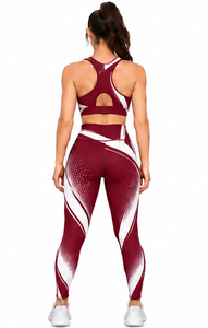 Ensemble de yoga slim fit pour femmes, leggings taille haute, soutien-gorge de sport, pilates, gym, fitness, vêtements de sport personnalisés, séchage rapide, respirant - Product Image 2