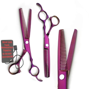 Ciseaux de coiffure professionnels en gros pour barbier, ciseaux effilants plats, outils de formation pour salon de coiffure, ciseaux en acier inoxydable avec logo personnalisé pour la coupe de cheveux - Product Image 1