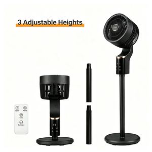 Ventilatore Portatile Nero con Pannello LED Touch, Oscillazione Orizzontale a 70° e Inclinazione a 90°, Ventilatore da Terra Leggero per Casa e Hotel - Product Image 1