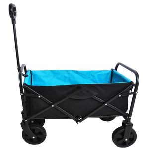 Carrello Pieghevole Mini Nero e Blu per Giardino, Shopping e Spiaggia - Product Image 2