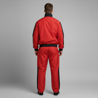 Ensemble de survêtement unisexe grande taille en nylon imperméable, respirant, avec poches latérales zippées, impression personnalisée, vente en gros OEM