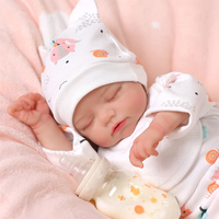 Poupée réaliste reborn Babeside Peach de 17 pouces, fille endormie comme un ange en pyjama blanc, poupée de mode, mini jouet en peluche