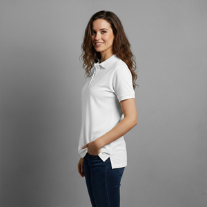 2026 New Arrival Women's <b>White</b> Short Sleeve for Shirt Customized Logo Front Casual Print Knitted Fabric Breathable Quick Dry - Product Image 6