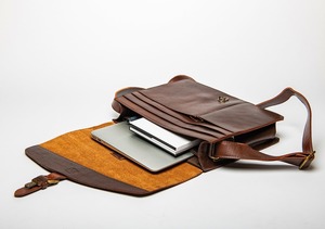 Bolso Mensajero de Cuero Genuino a Bajo Precio, Bolso Cruzado Vintage para Hombre con Compartimento para Portátil para el Trabajo - Product Image 2