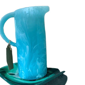 Carafe à eau artisanale en résine, utilisée à la maison, avec effet marbré et motif tourbillon aquatique, pour l'eau et les boissons - Product Image 3