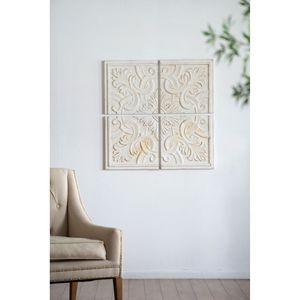 S/4 pannelli quadrati in legno invecchiato 17.5x17.5 pollici per l'arredamento della casa - Product Image 5