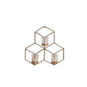 Juego de 2 apliques de pared modernos de metal negro, geométricos, redondos, de hierro, para colgar velas, para sala de estar, dormitorio y eventos - Product Image 2