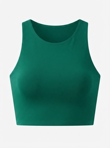 Débardeur de yoga sans couture pour femmes adultes, col rond, sans manches, couleur unie, respirant, vêtements de sport, coupe régulière, spandex, lyocell - Product Image 3