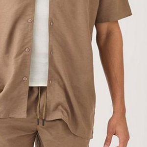 Conjunto de Pantalones Cortos de Verano para Hombre, con Logotipo Impreso Personalizado, de Alta Calidad, Color Sólido, Largo hasta la Rodilla, Venta al Por Mayor de Fábrica, 100% Algodón - Product Image 5