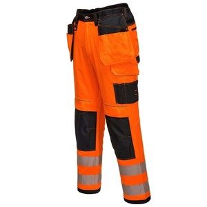 <b>Hi</b>-<b>Vis</b> <b>Orange</b> Safety Workwear Pants Multi-Pocket Cargo <b>Trousers</b> Reflective Tape Men's Construction Work Pants Durable Uniforms - Product Image 5